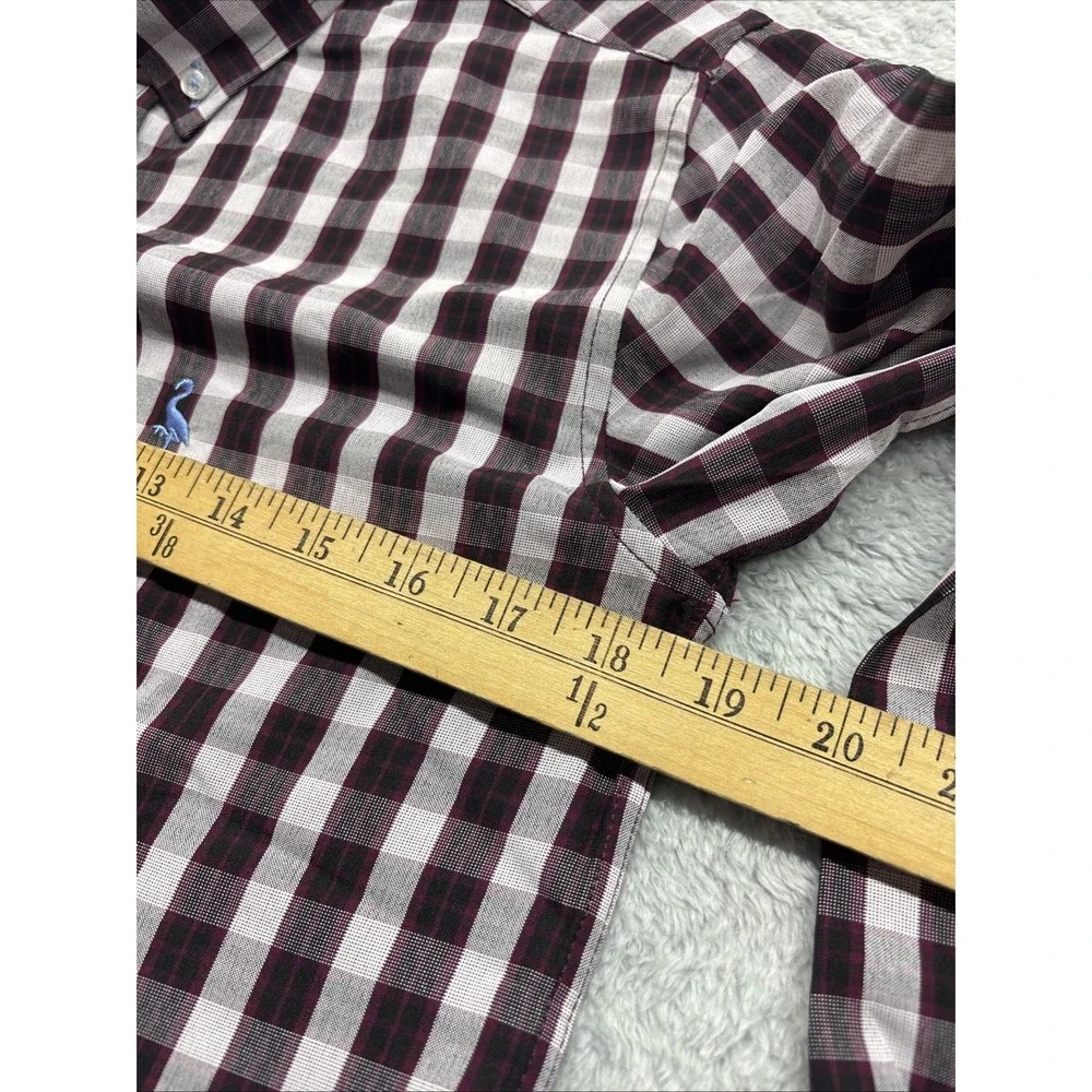 Tailorbyrd Boys Lux‎ Performance Gingham Button Down Shirt Wine L 14-16 B24522LS